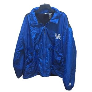 Vintage Starter Kentucky Wildcats Jacket Windbreaker XL‎ Full Zip Fleece Lined